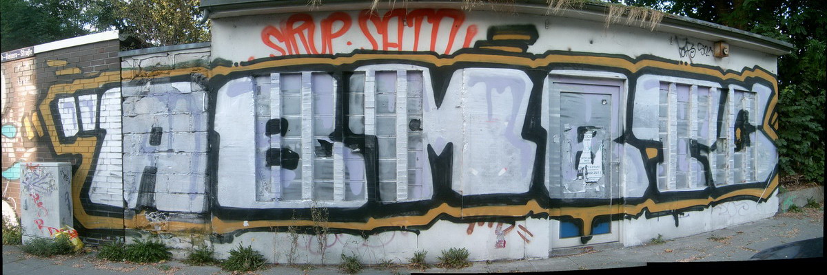 Graffiti and street art from a photo tour in Bremen including colourful sprayed tags and top-to-bottoms.