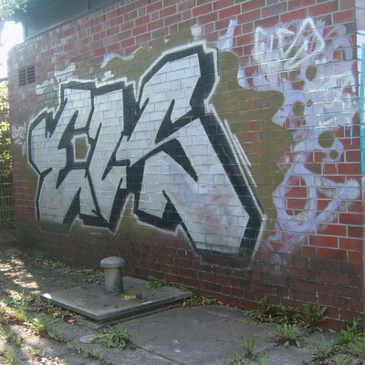 Graffiti and street art from a photo tour in Bremen including colourful sprayed tags and top-to-bottoms.