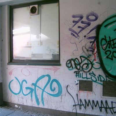 Graffiti and street art from a photo tour in Bremen including colourful sprayed tags and top-to-bottoms.