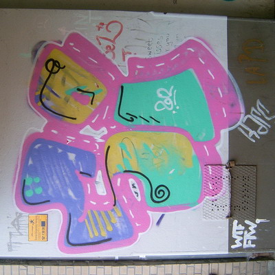 Graffiti and street art from a photo tour in Bremen including colourful sprayed tags and top-to-bottoms.