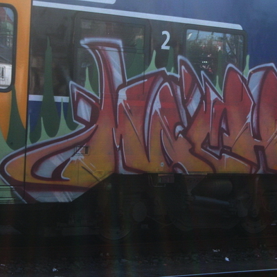 Graffiti and street art from a photo tour in Bremen including colourful sprayed tags and top-to-bottoms.