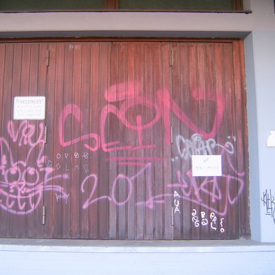 Graffiti and street art from a photo tour in Bremen including colourful sprayed tags and top-to-bottoms.