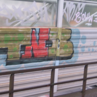 Graffiti and street art from a photo tour in Bremen including colourful sprayed tags and top-to-bottoms.
