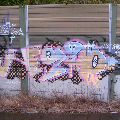 Graffiti and street art from a photo tour in Bremen including colourful sprayed tags and top-to-bottoms.