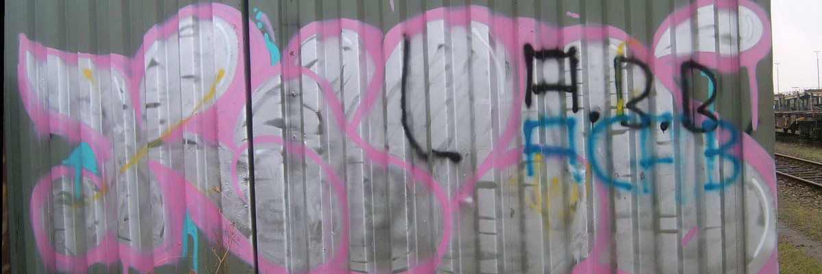 Graffiti and street art from a photo tour in Bremen including colourful sprayed tags and top-to-bottoms.