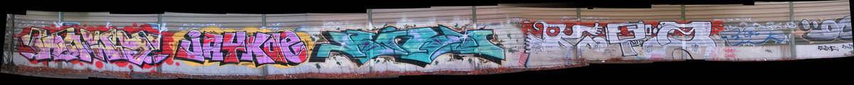 Graffiti and street art from a photo tour in Bremen including colourful sprayed tags and top-to-bottoms.