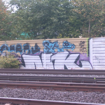 Graffiti and street art from a photo tour in Bremen including colourful sprayed tags and top-to-bottoms.