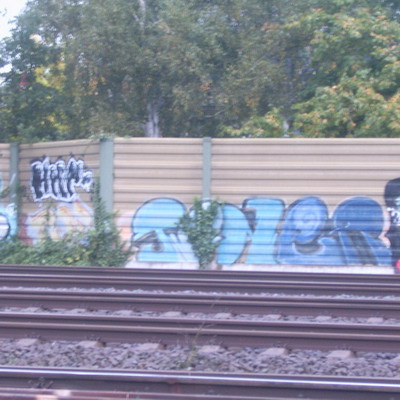 Graffiti and street art from a photo tour in Bremen including colourful sprayed tags and top-to-bottoms.