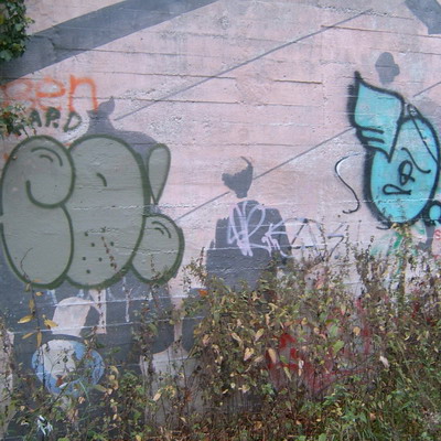 Graffiti and street art from a photo tour in Bremen including colourful sprayed tags and top-to-bottoms.
