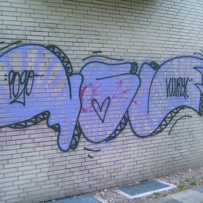 Graffiti and street art from a photo tour in Bremen including colourful sprayed tags and top-to-bottoms.