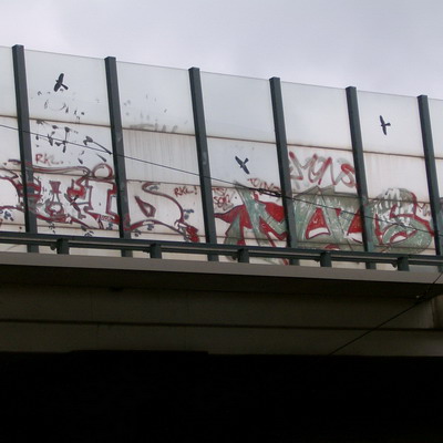 Graffiti and street art from a photo tour in Bremen including colourful sprayed tags and top-to-bottoms.