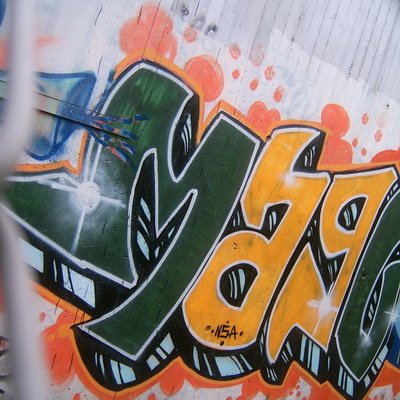 Graffiti and street art from a photo tour in Bremen including colourful sprayed tags and top-to-bottoms.