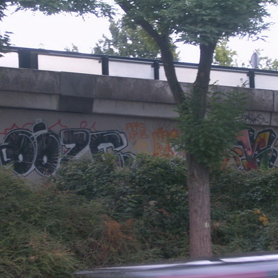 Graffiti and street art from a photo tour in Bremen including colourful sprayed tags and top-to-bottoms.