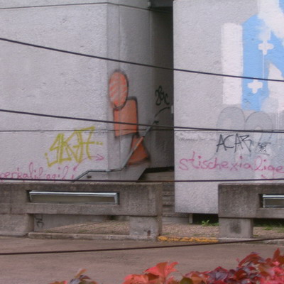 Graffiti and street art from a photo tour in Bremen including colourful sprayed tags and top-to-bottoms.