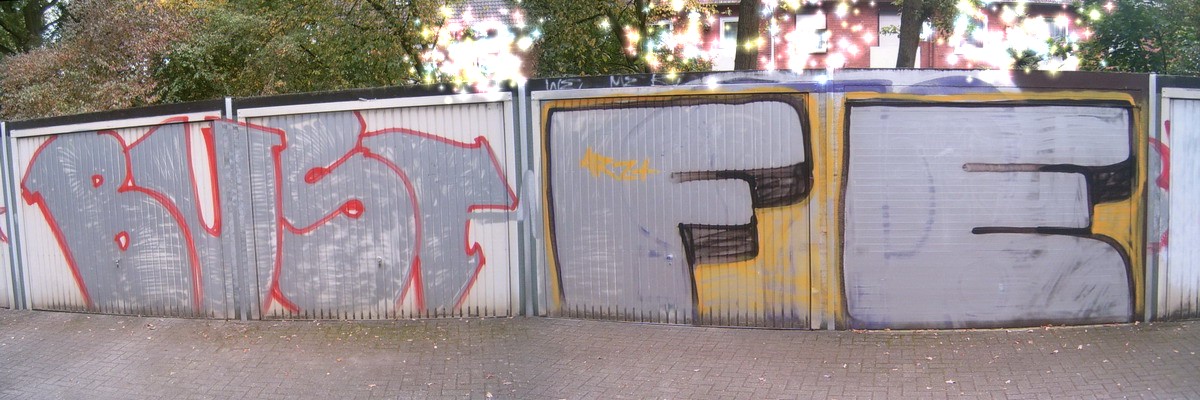 Graffiti and street art from a photo tour in Bremen including colourful sprayed tags and top-to-bottoms.