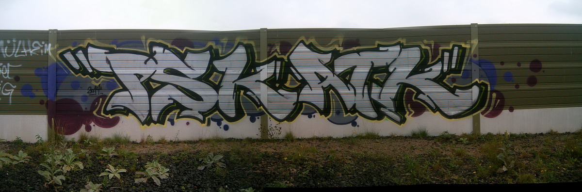 Graffiti and street art from a photo tour in Bremen including colourful sprayed tags and top-to-bottoms.