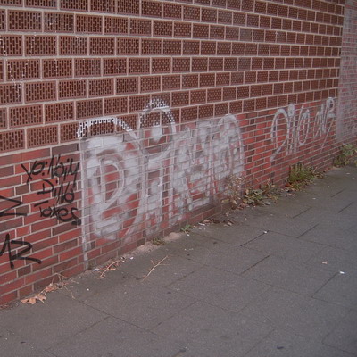 Graffiti and street art from a photo tour in Bremen including colourful sprayed tags and top-to-bottoms.