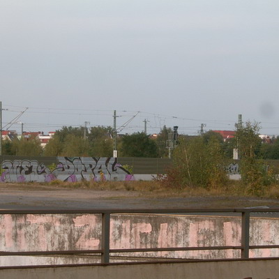 Graffiti and street art from a photo tour in Bremen including colourful sprayed tags and top-to-bottoms.