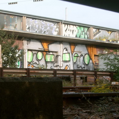 Graffiti and street art from a photo tour in Bremen including colourful sprayed tags and top-to-bottoms.