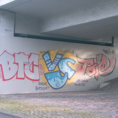 Graffiti and street art from a photo tour in Bremen including colourful sprayed tags and top-to-bottoms.