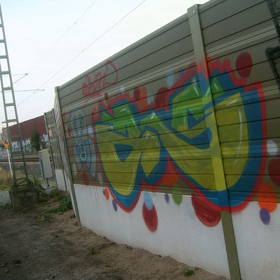 Graffiti and street art from a photo tour in Bremen including colourful sprayed tags and top-to-bottoms.