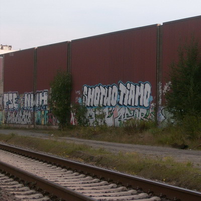 Graffiti and street art from a photo tour in Bremen including colourful sprayed tags and top-to-bottoms.