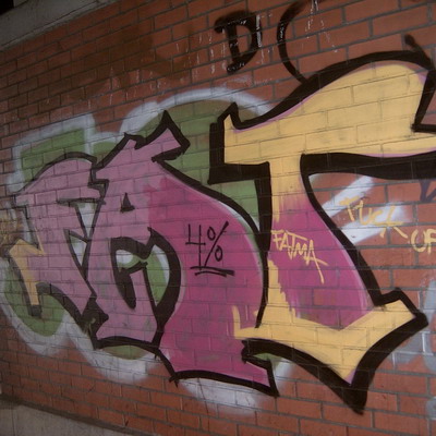 Graffiti and street art from a photo tour in Bremen including colourful sprayed tags and top-to-bottoms.