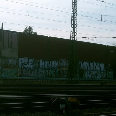 Graffiti and street art from a photo tour in Bremen including colourful sprayed tags and top-to-bottoms.