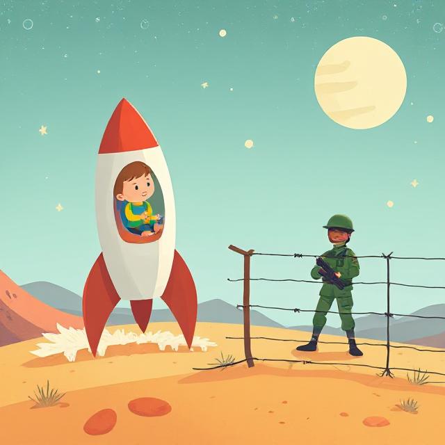 KI-Bild Friedensrakete